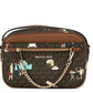 Jet Set Girls Large East West Brown PVC Zip Chain Crossbody Handbag