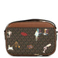 Jet Set Girls Large East West Brown PVC Zip Chain Crossbody Handbag