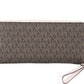 Jet Set Travel Large Brown Signature Pink Continental Wrist Wallet