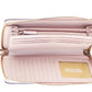 Jet Set Travel Large Brown Signature Pink Continental Wrist Wallet