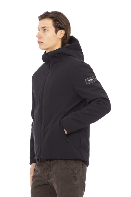 Blue Polyester Men Jacket