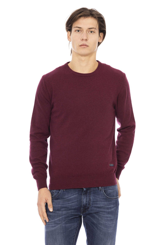 Burgundy Wool Men Sweater