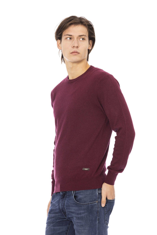 Burgundy Wool Men Sweater