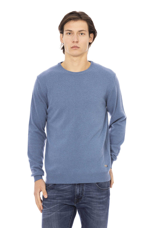 Light-Blue Wool Men Sweater