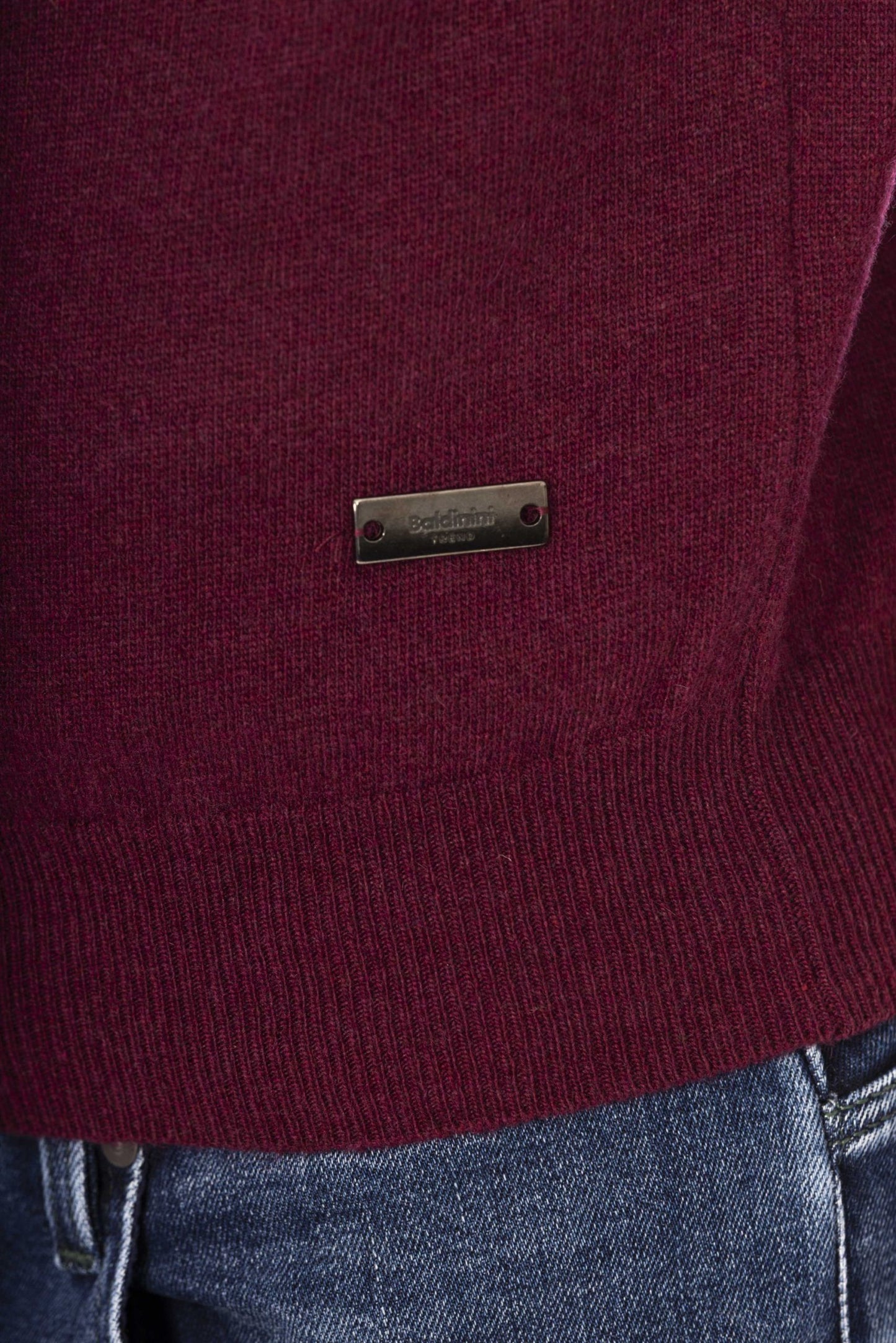 Burgundy Wool Men Sweater