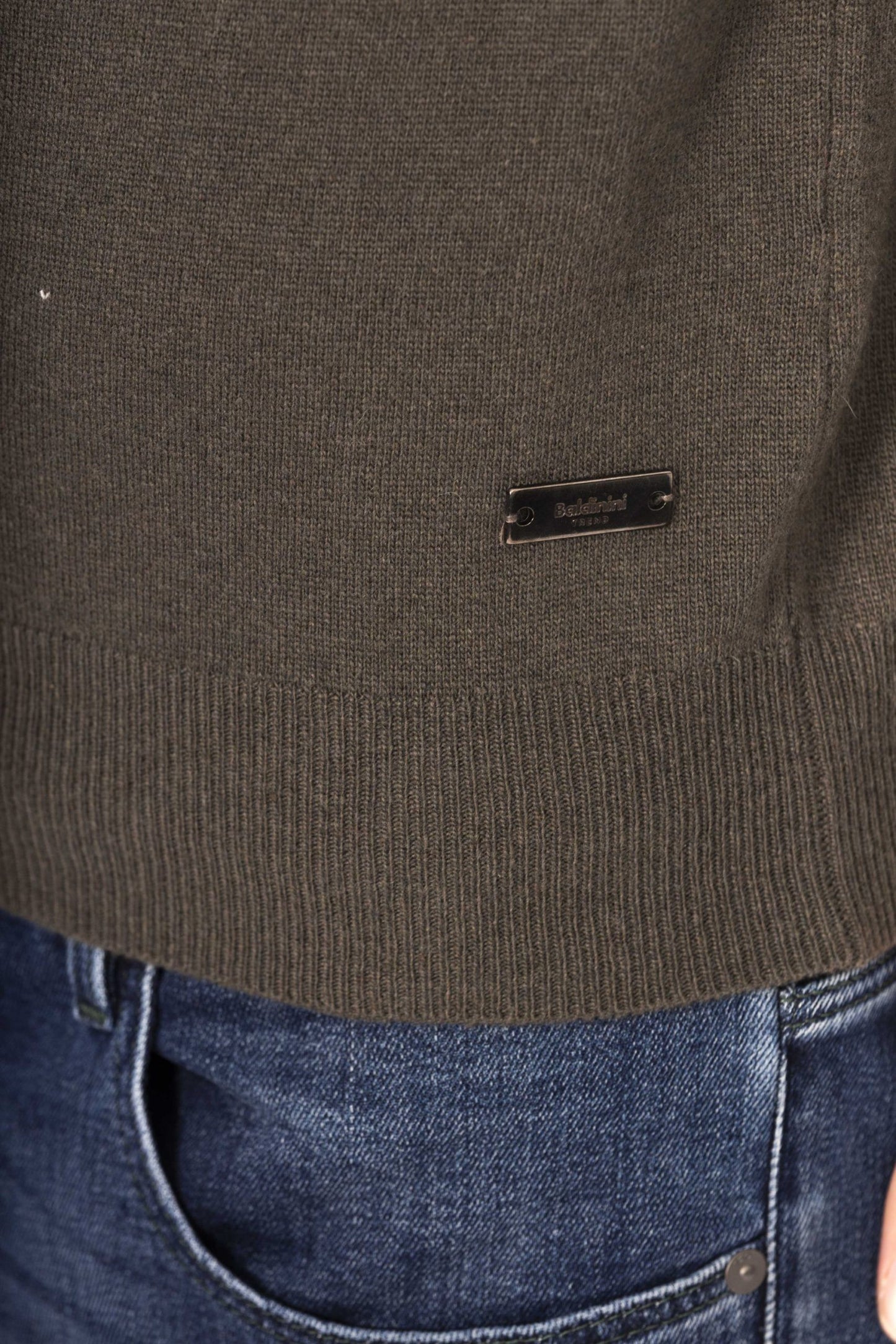 Green Wool Men Sweater