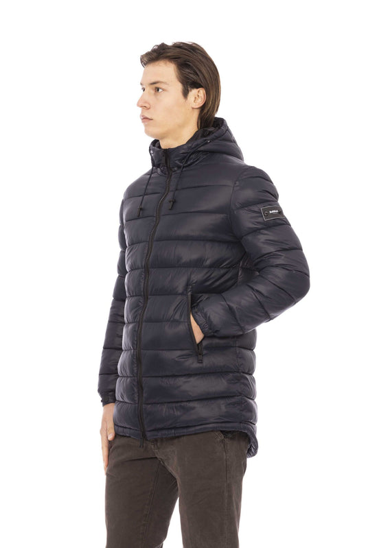 Blue Nylon Men Jacket