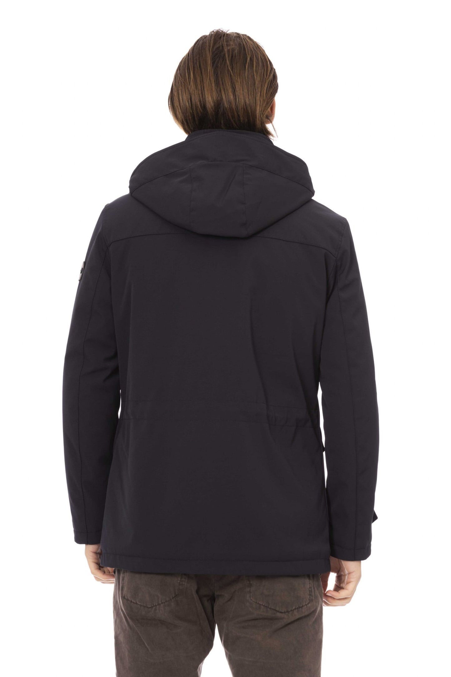 Blue Polyester Men Jacket