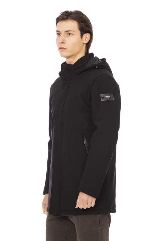 Black Polyester Men Jacket