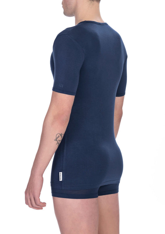 Blue Cotton Men T-Shirt