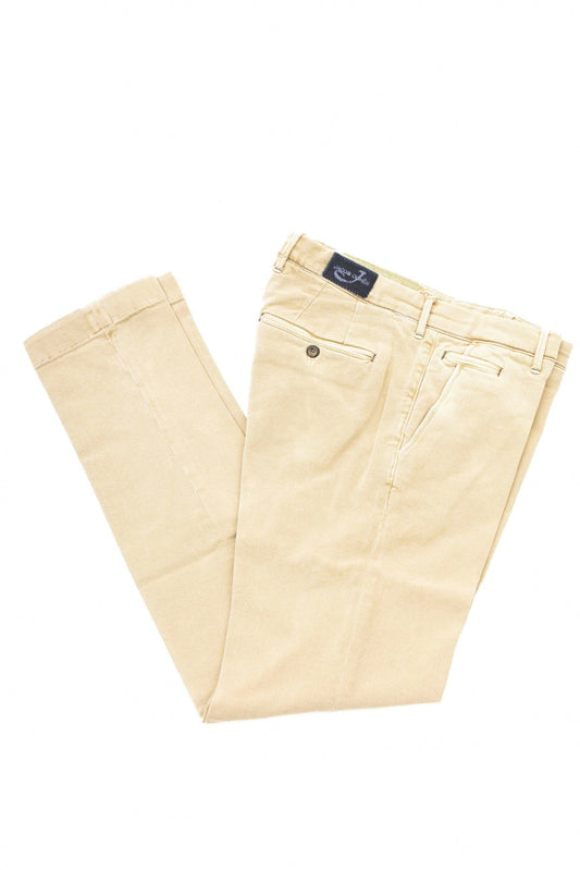 Beige Cotton Men Chino