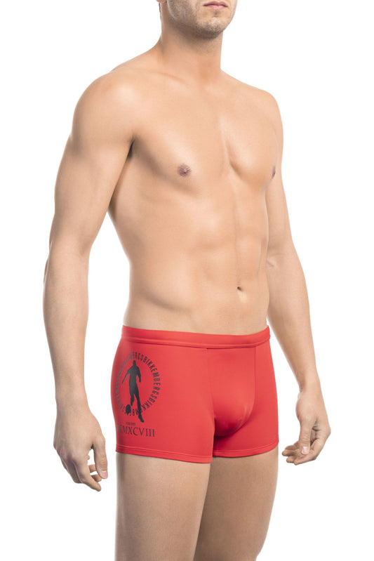 Red Polyamide Men Swim Trunk