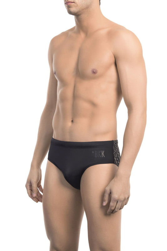 Black Polyamide Men Swimwear