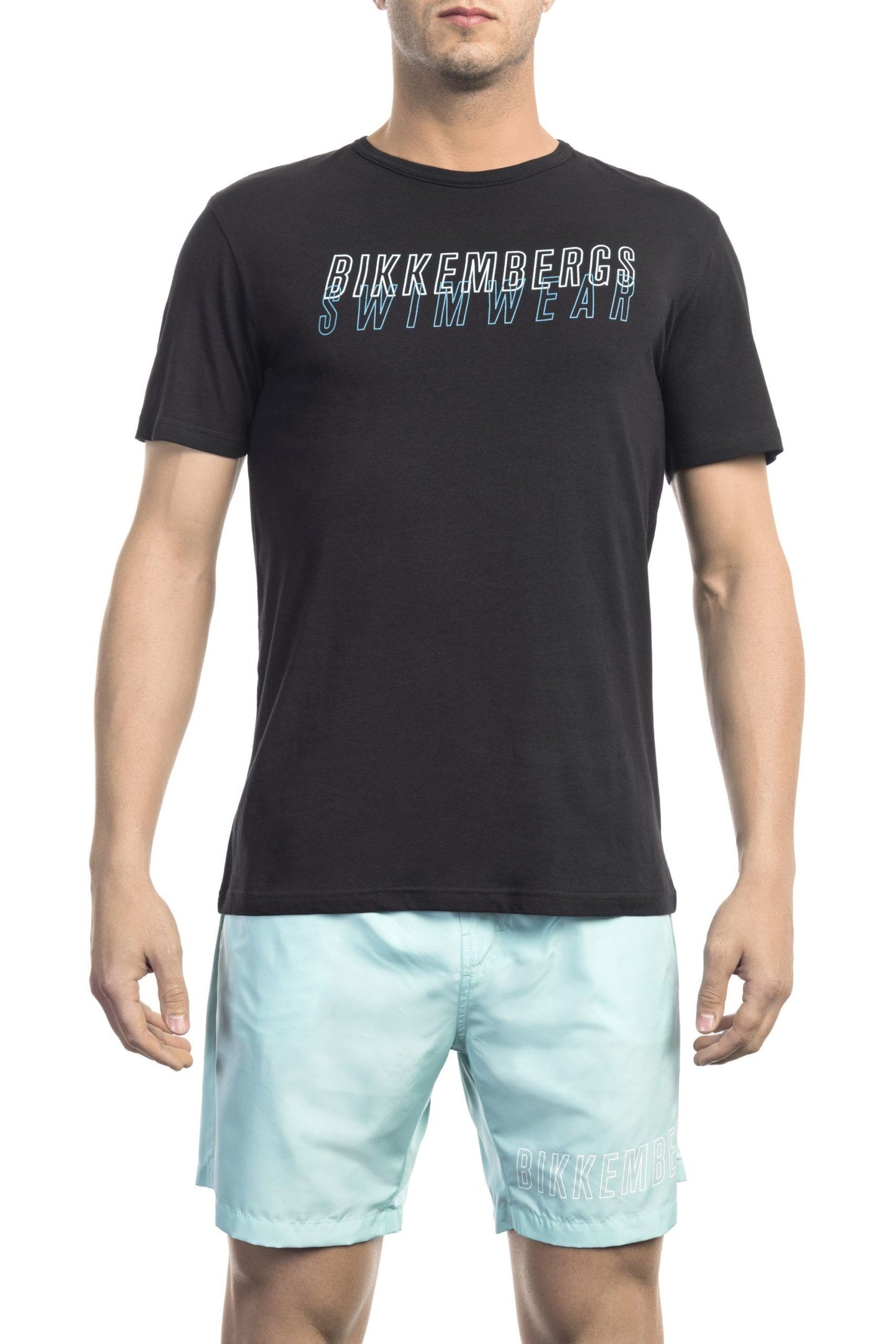 Black Cotton Men T-Shirt