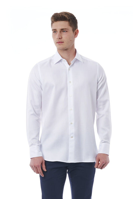 White Cotton Men Shirt