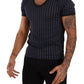 Elegant Striped Cotton T-Shirt