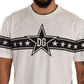 Stellar White Crew Neck Tee with Logo Detail