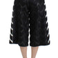 Chic Black and White Leather Shorts