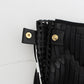 Chic Black and White Leather Shorts