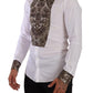 Elegant White Jacquard Dress Shirt