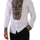 Elegant White Jacquard Dress Shirt