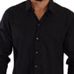 Elegant Black Cotton Dress Shirt
