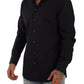 Elegant Black Cotton Dress Shirt
