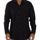 Elegant Black Cotton Dress Shirt