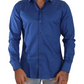 Elegant Blue Martini Slim Fit Cotton Shirt