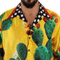 Multicolor Silk Oversize Cactus Print Shirt