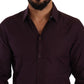 Elegant Purple Cotton Dress Shirt
