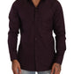 Elegant Purple Cotton Dress Shirt