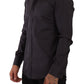 Elegant Slim Fit Blue Martini Dress Shirt