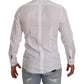 Elegant White Cotton Poplin Slim Fit Shirt
