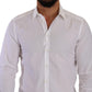 Elegant White Cotton Poplin Dress Shirt