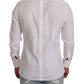 Elegant White Cotton Slim Fit Dress Shirt