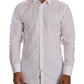 Elegant White Cotton Slim Fit Dress Shirt