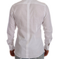Elegant White Floral Baroque Cotton Shirt