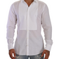 Elegant White Floral Baroque Cotton Shirt