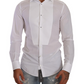 Elegant White Slim Fit Tuxedo Shirt