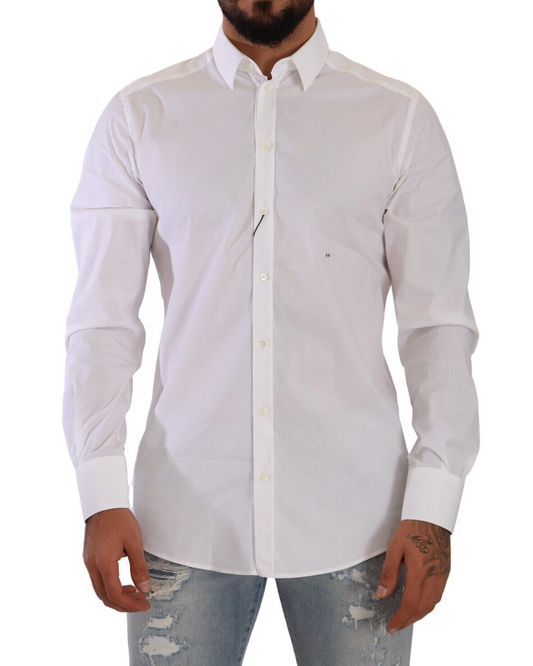 Elegant Slim Fit White Dress Shirt