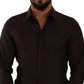 Elegant Burgundy Slim Fit Dress Shirt