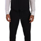 Elegant Black Martini Three-Piece Wool Suit