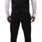 Elegant Black Martini Three-Piece Wool Suit