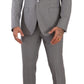 Elegant Grey Slim Fit Wool Silk 3 Piece Suit