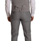 Elegant Grey Slim Fit Wool Silk 3 Piece Suit