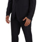 Elegant Navy Blue Wool Silk Men's Martini Suit