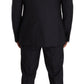 Elegant Navy Blue Wool Silk Men's Martini Suit
