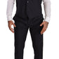 Elegant Navy Blue Wool Silk Men's Martini Suit