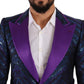 Metallic Blue Slim Fit Designer Suit